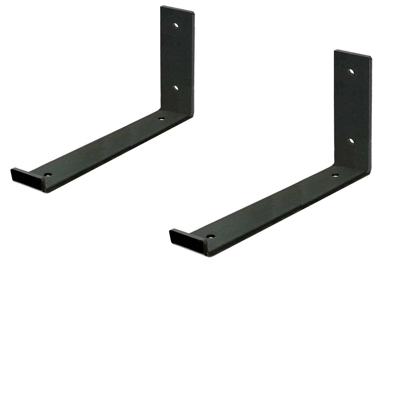 Shelf Brackets for a True 10 inch Lumber Board,Rustic Heavy Duty Shelf Supports, Hook Iron Shelf J Bracket, Lip Metal Modern Industrial Shelf Bracket (2 Pack)