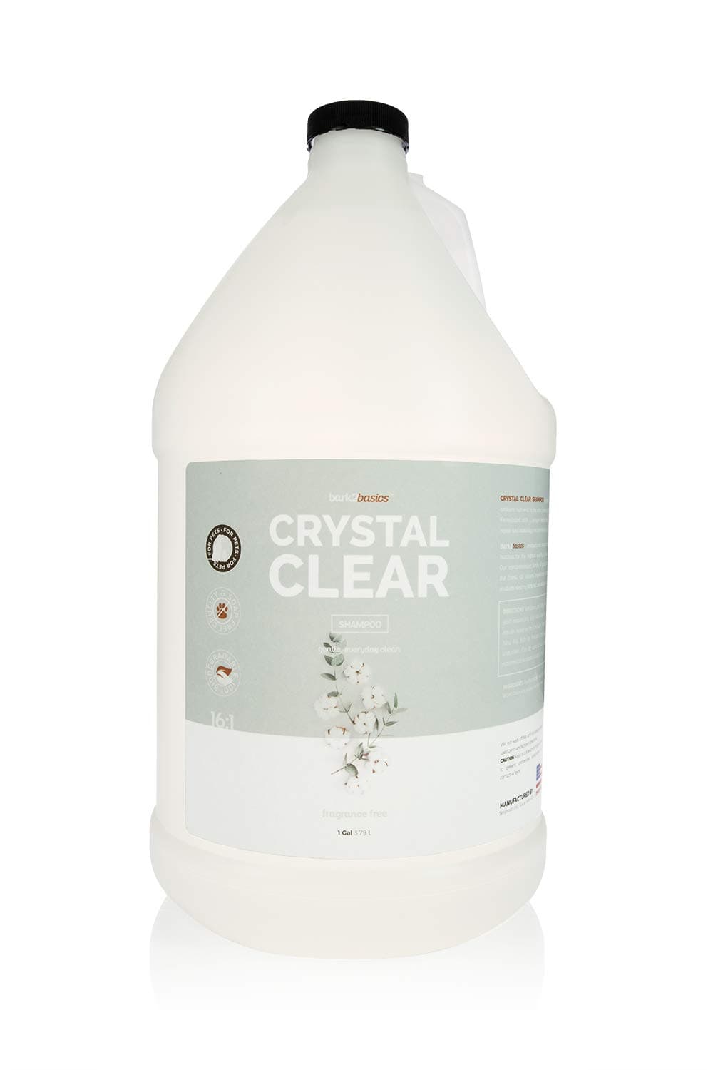 Bark2Basics Bark 2 Basics Crystal Clear Dog Shampoo, 1 Gallon | All Natural Ingredients, Gentle Clean, Fragrance and Color Free | Crafted With a Unique Herbal Blend