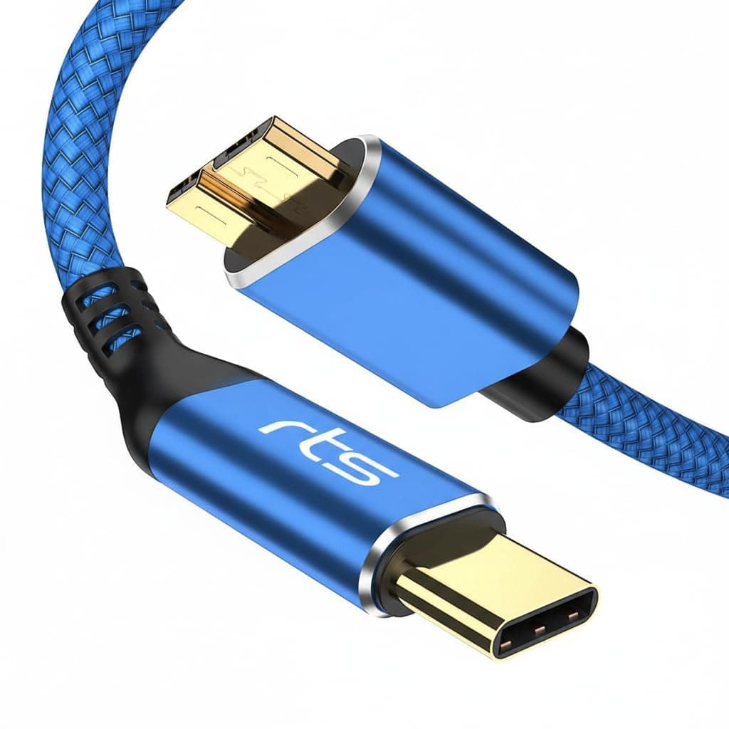 rts Type-C to Micro B External Hard Disk Drive HDD Cable (50CM) Micro B to USB C Cord 10Gbps USB C to Portable Hard Disk Cable Compatible for WD Seagate Hitachi Buffalo, LaCie, iPad/Tablet, iPhone 15