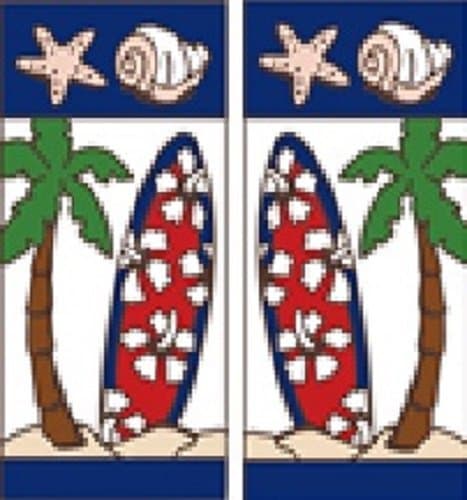TWO 3" X 6" Ceramic Tile Address House Numbers Nautical SURF BOARD Design LEFT AND RIGHT ENDS