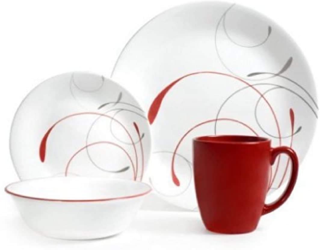 Corelle Livingware 32-Piece Dinnerware Set, Splendor Coupe Service for 8