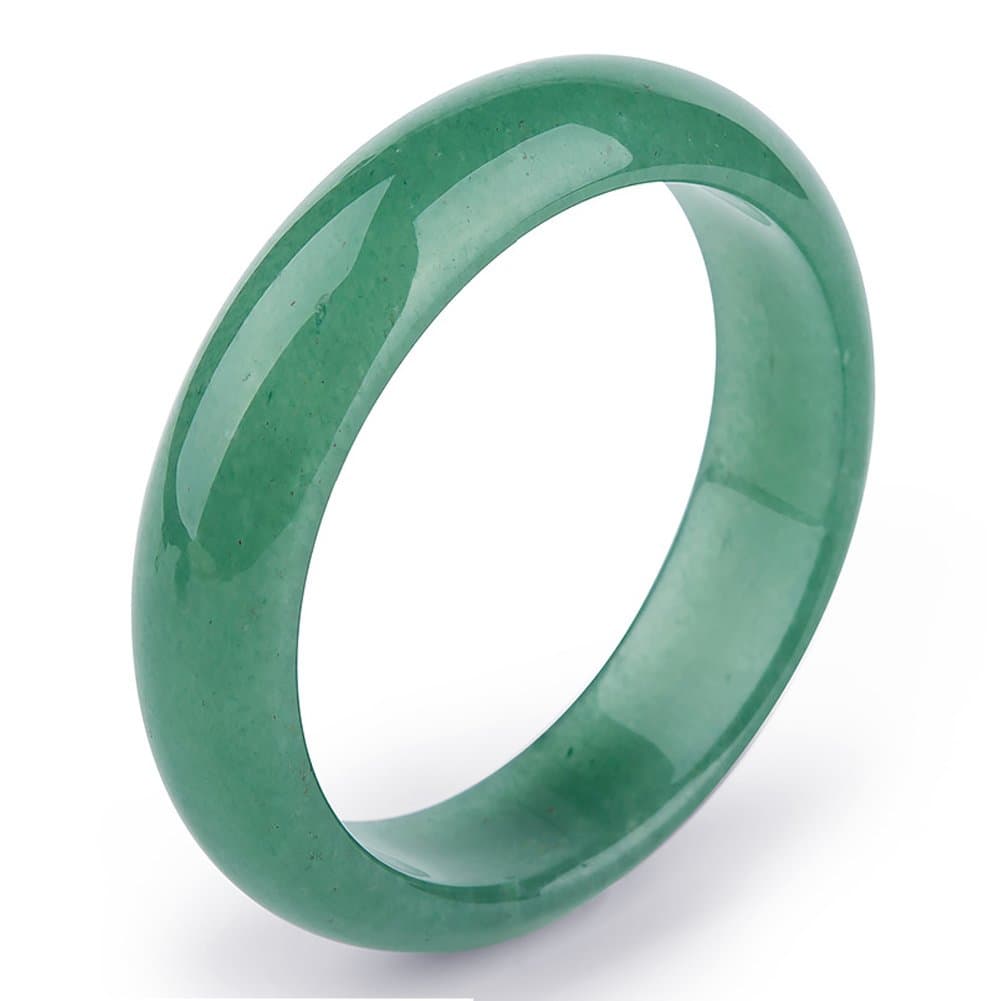 Auspicious CloudNatural Green Jade Bracelet Bangle for Womens (Medium Size)