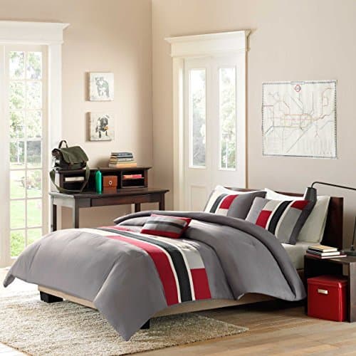 Mizone Pipeline 4 Piece Comforter Set, Full/Queen, Red by Mi-Zone