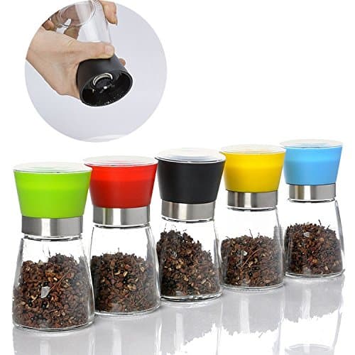 Salt Pepper Spice Grinder Kitchen Hand-actuated Rotate Grinder - Adjustable Coarseness of Spice (Black)