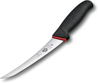 Kitchen Boning, 6" Curved, Flexible Narrow Blade, Black Dual Grip Handle 5.6613.15D
