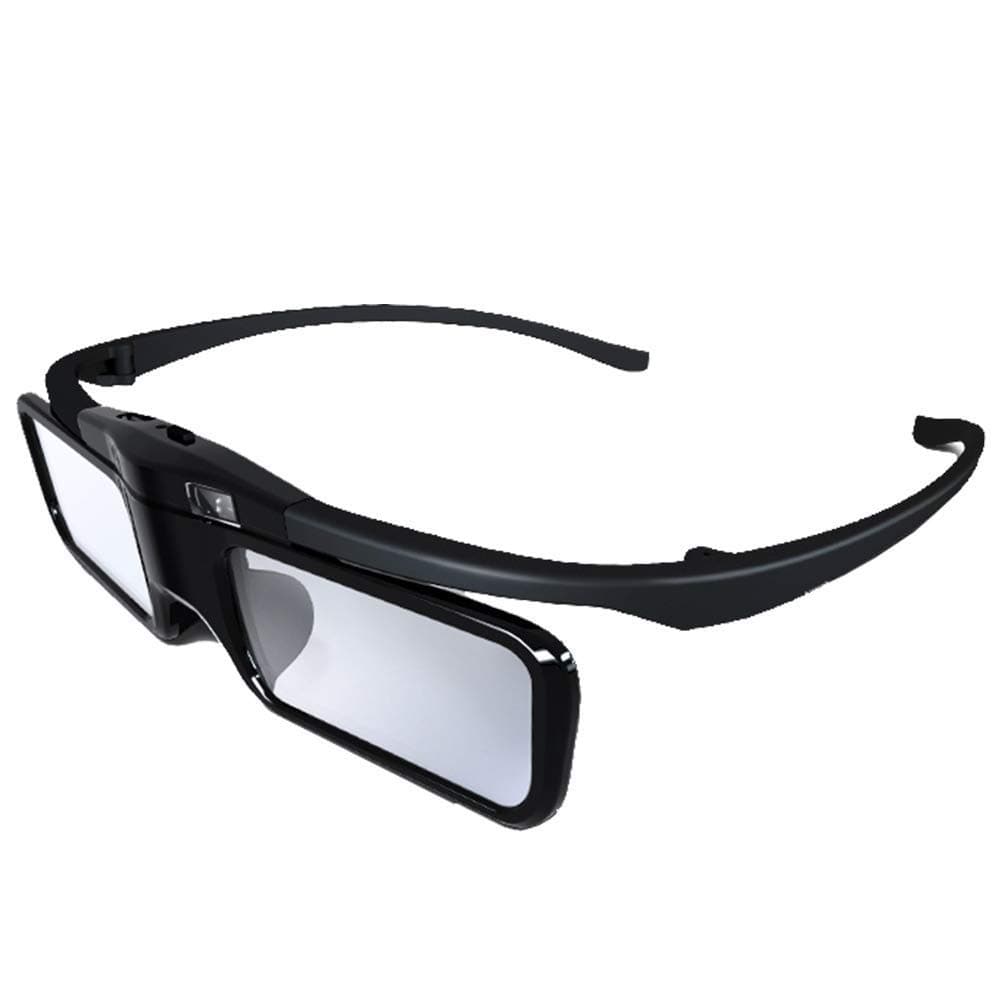 Rechargeable Active 3D Shutter Glasses - Only Support JMGO DLP-Link 3D Projectors Laser TV, 26 Grams of Weight Fashion Design 3D Glasses, Charge Once can Last 40hr(Black)