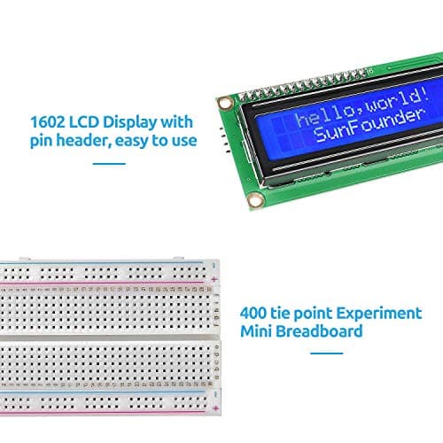 SunFounder Electronics Fun Kit with 1602 LCD Module,breadboard,LED,Resistor for Arduino R3 MEGA2560 Raspberry Pi