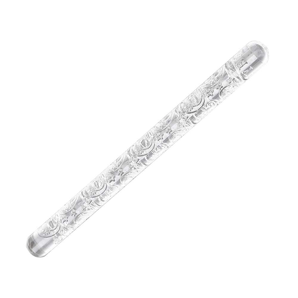 Slendima Moon Star Design Embossing Transparent Acrylic Rolling Pin Roller Decorating Tool for Baking