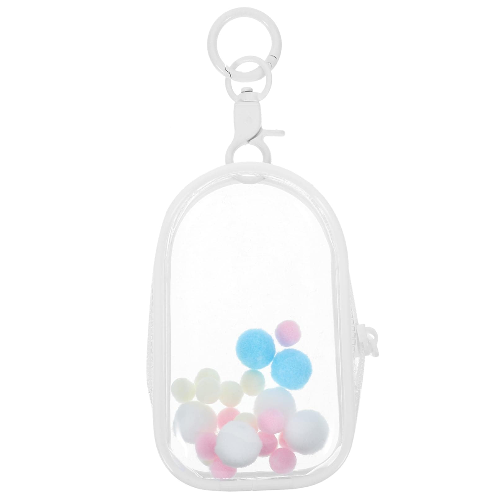 VICASKY Clear Figure Display Bag with Keychain, Display Case PVC Clear Doll Display Bag Small Doll Clear Figures Display Bag, Portable Figures Storage Bag with Keychain