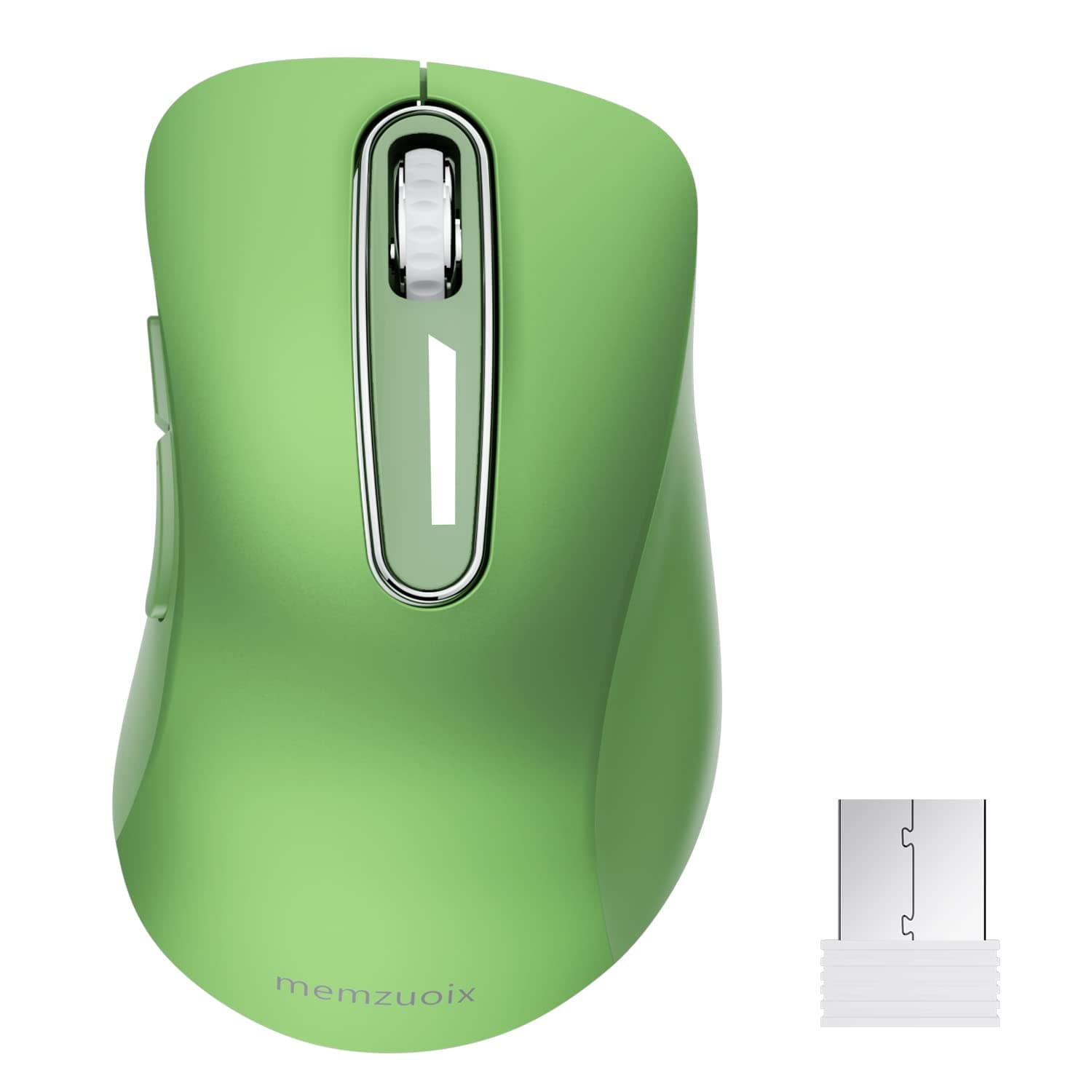 memzuoix 2.4G Wireless Mouse, 1400 DPI Mobile Optical Cordless Mouse with USB Receiver, Portable Computer Mice for Laptop, PC, Desktop, MacBook, 5 Buttons (Mint Green)