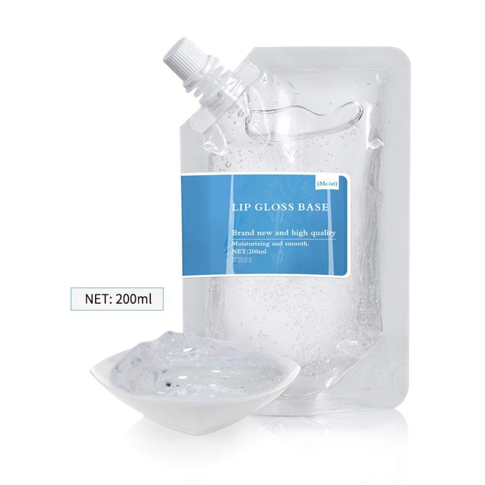 weixinbuy Moisturizing Lip Gloss Base, Lip Makeup Primer Basic Lipstick Lip Gloss Material,DIY Handmade Clear Lip Gloss Non-stick Lip Gloss-200ml/7.05oz