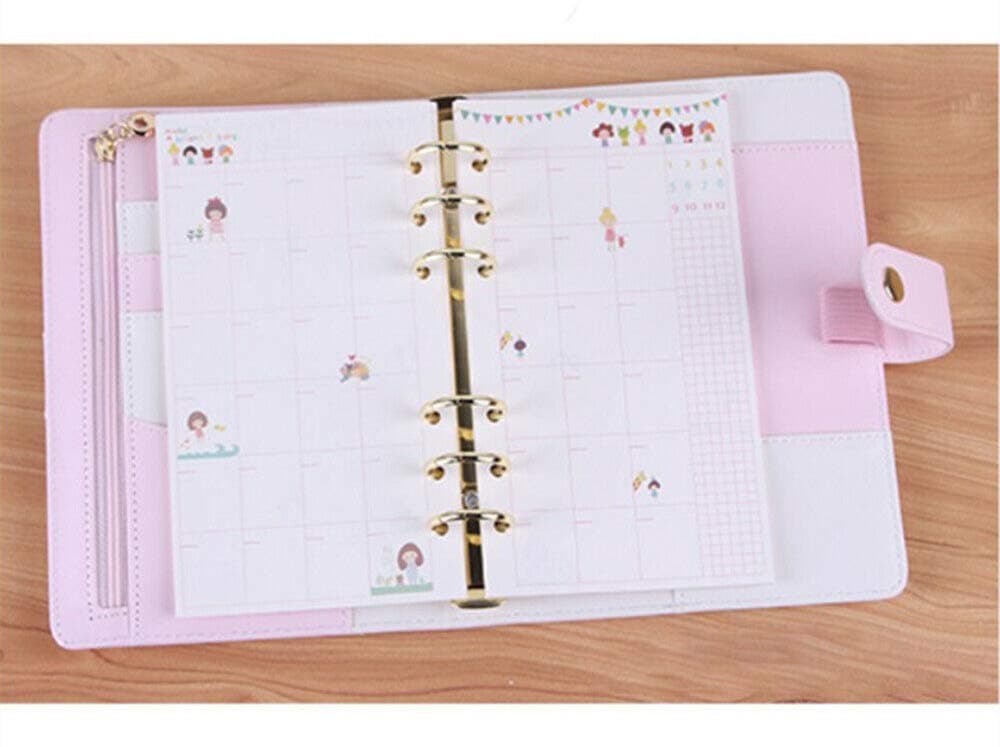 A6 Refillable Pages, SENRISE 6 Holes Colored Refill Notebook Executive Personal Organiser For Writting Your Daily/Weekly/Monthly Plan (40 Insert Pages, Pack of 2)