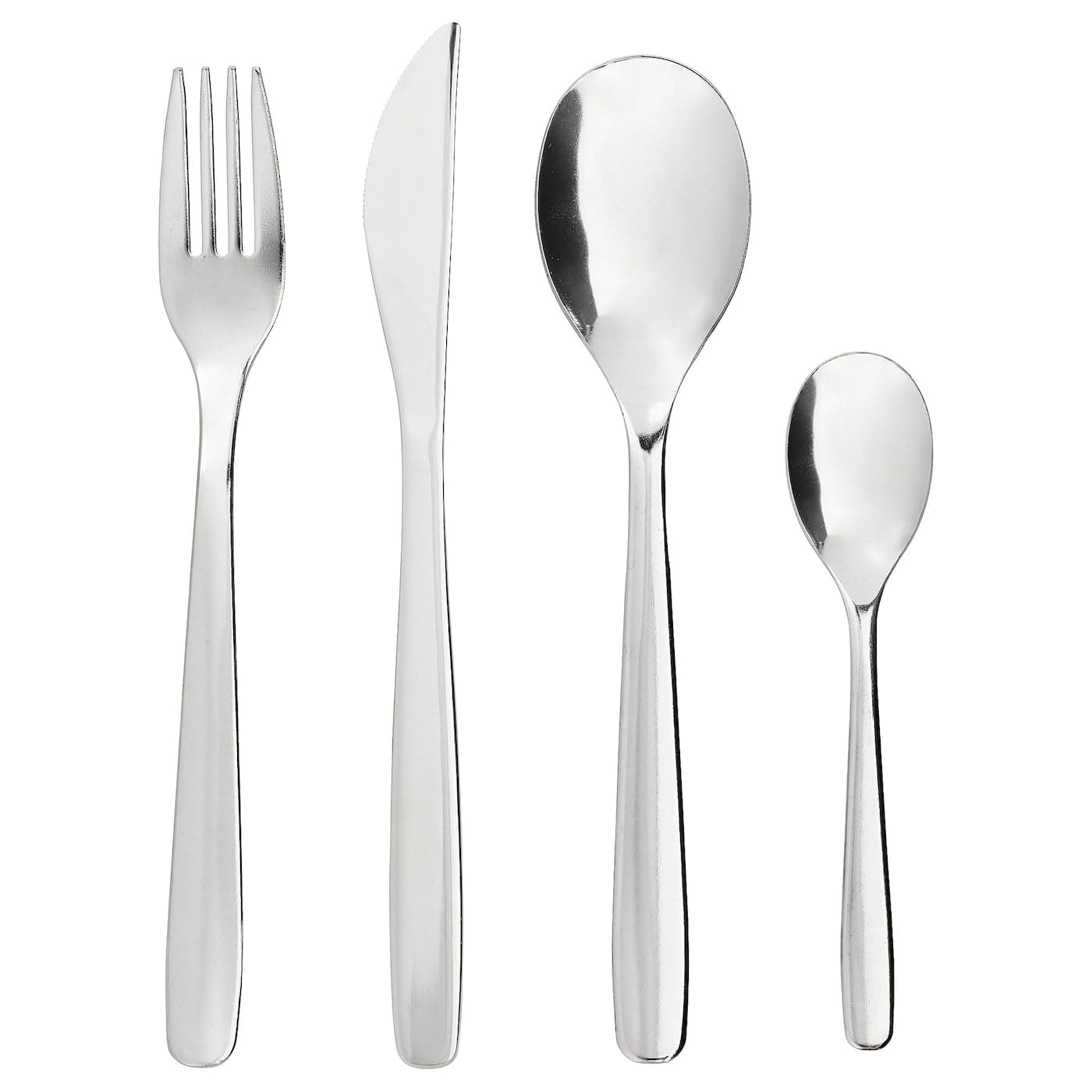 IKEA Silverware Cutlery Set 16 Piece Flatware Set - Stainless Steel Mirror Polished