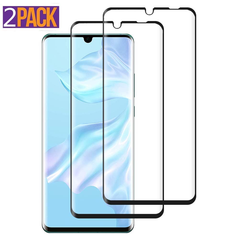 KOFOHO [2 Pack For Huawei P30 Pro Screen Protector, Free Case Friendly HD Clear Bubble Scratchproof Tempered Glass Screen Protector Fit For Huawei P30 Pro Phone. Clear Black