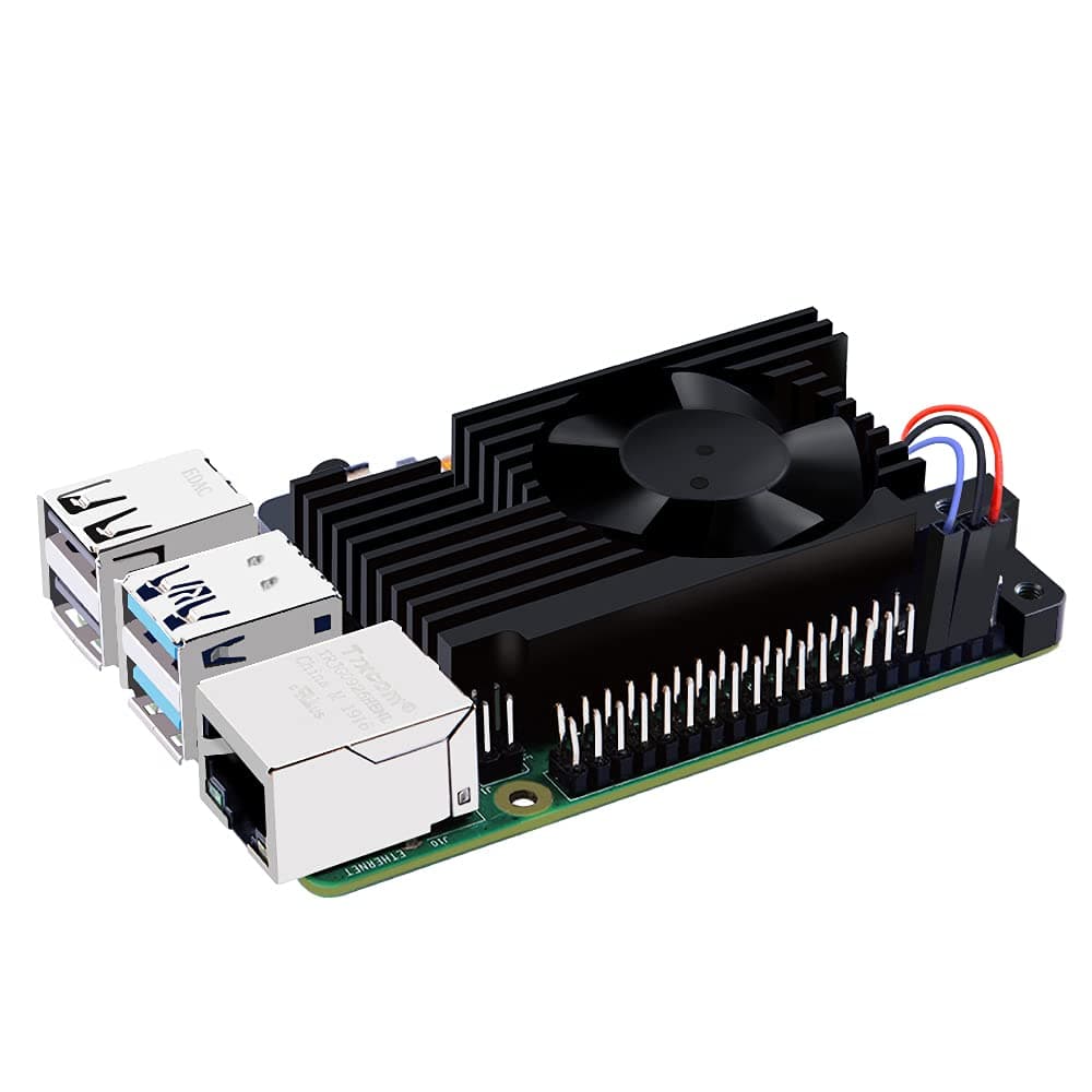 Raspberry Pi 4 Armor Lite Heatsink with PWM Fan, Raspberry Pi Aluminum Heatsink Cooling Kit With Fan Speed Control for Raspberry Pi 4 Model B