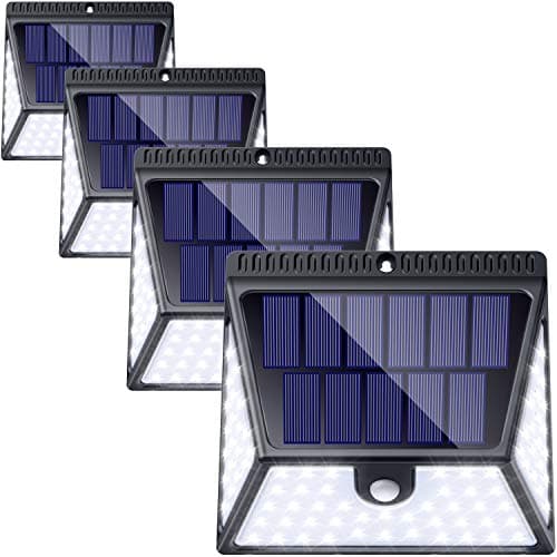 82 LED Solar Light Outdoor 4 Pack, Wireless Waterproof Solar Motion Sensor Light Outdoor Solar Motion Light Security Light Motion Outdoor Solar Powered for Fence, Front Door, Yard, Deck, LUSCREAL