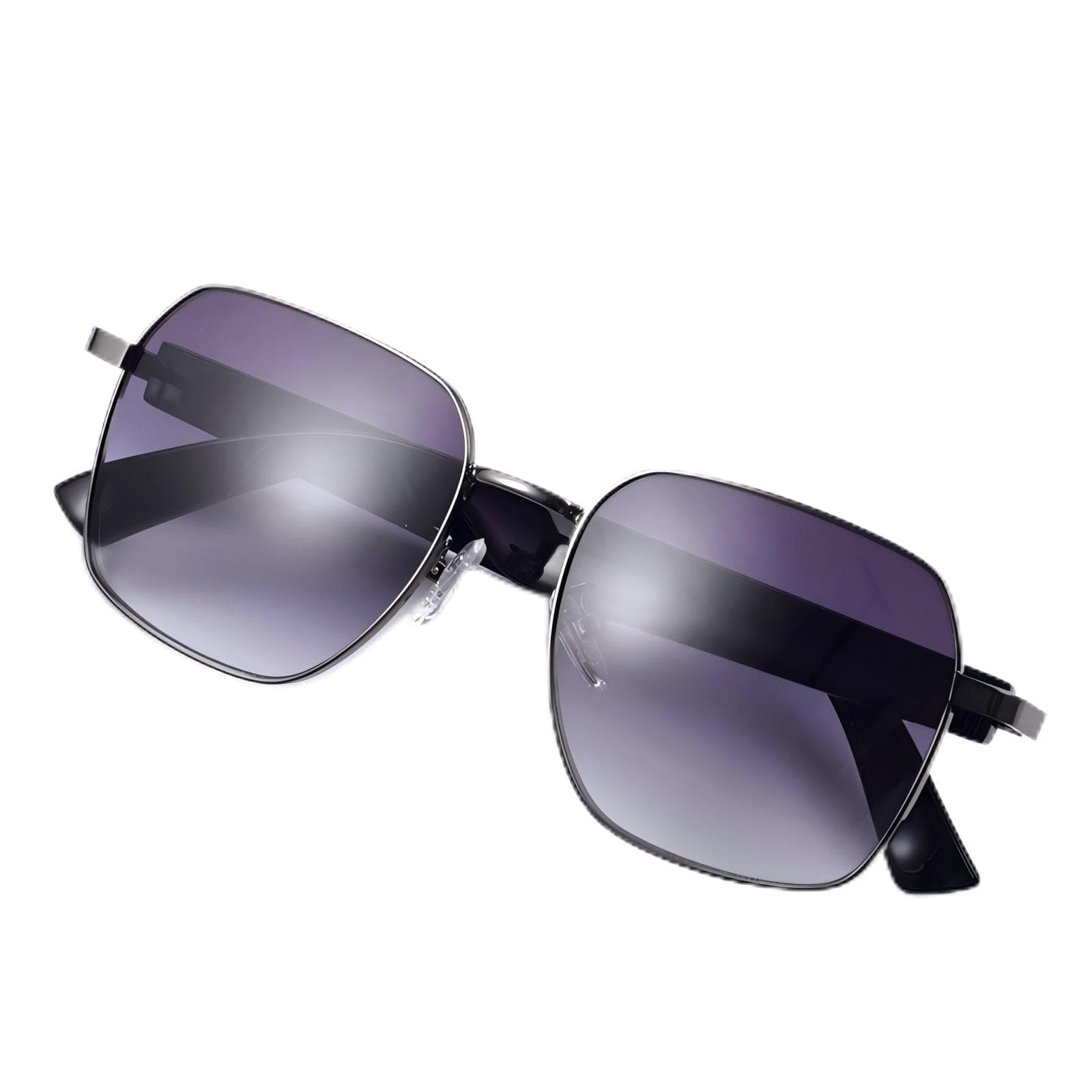 K KSTYLE Smart Glasses for Men - Bluetooth-Enabled Sunglasses Equipped with Microphone and Speakers, Fast-Charging Audio Sunglasses, Voice Assistant Functionality - Black