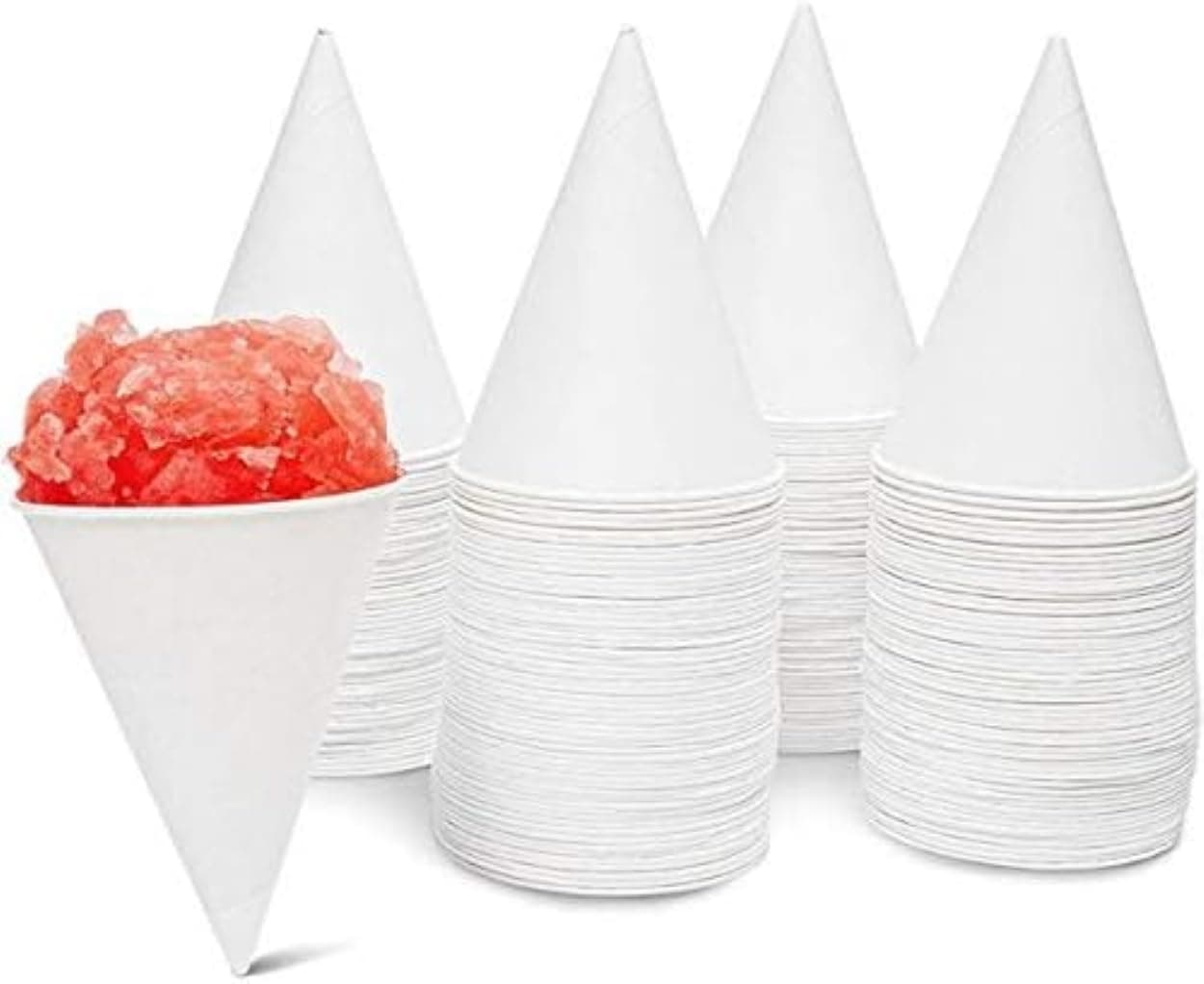 Paper Cone Cups 4oz, Biodegradable Water Dispenser Cups, White, Pack of 200