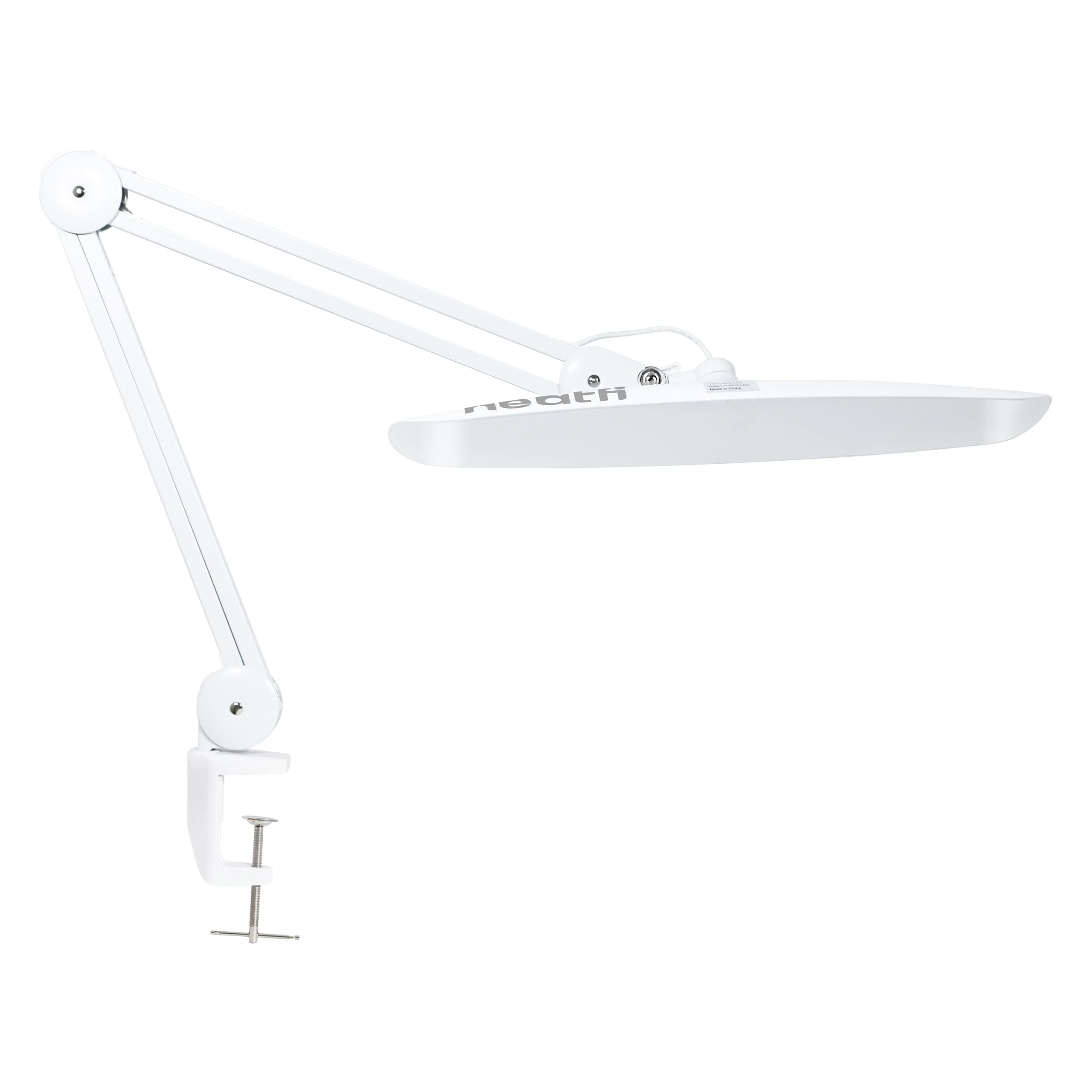 Neatfi XL 2200 Lumens 24W LED Desk Lamp – Shadow-Free Task Lighting | 4-Level Dimming | Home Office & Crafts Use | 50cm Wide Head (White, Non-CCT with Clamp)