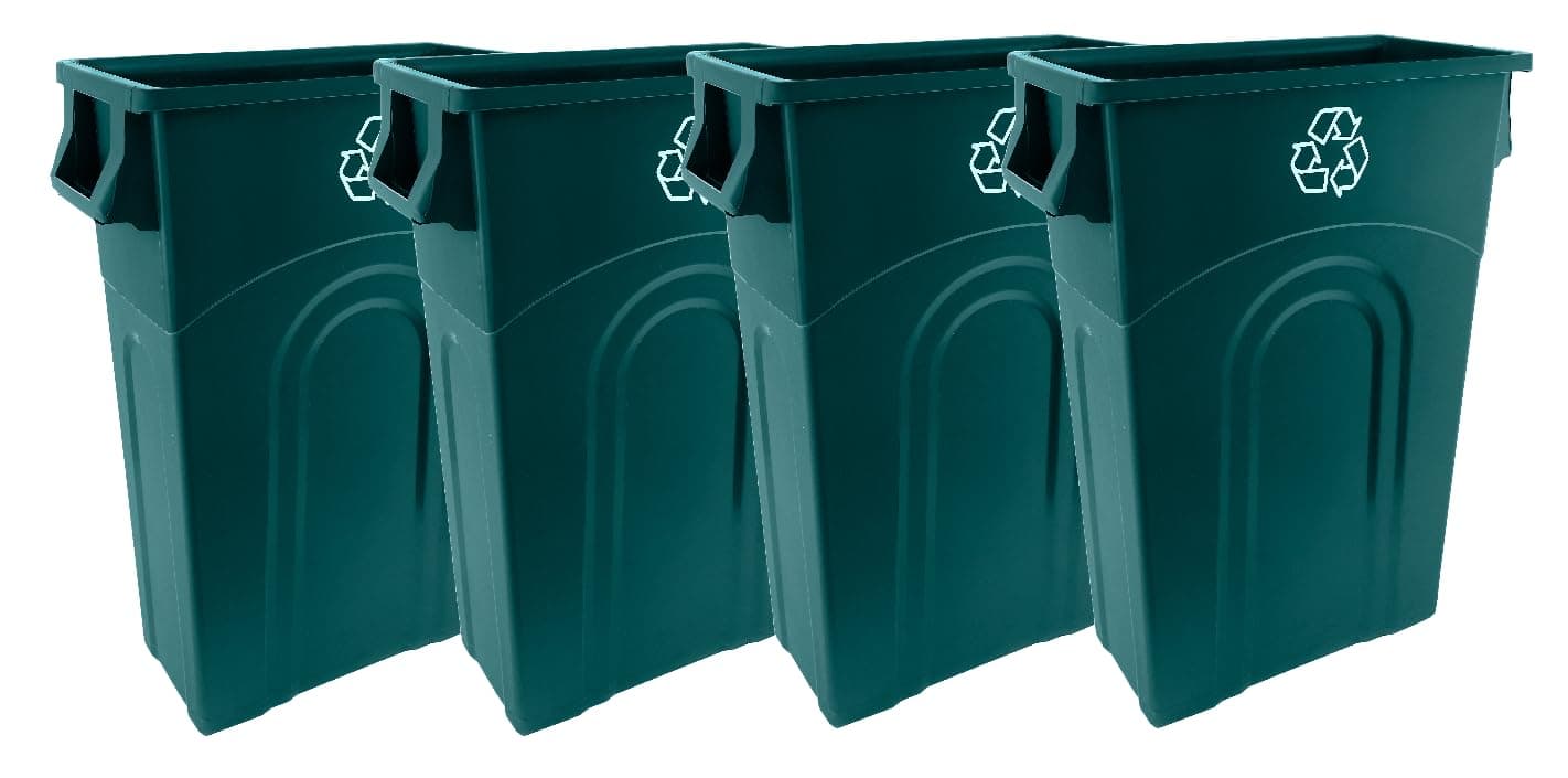 United Solutions ECOSolutions Highboy Recycle Bin, 4 Pack, Hunter Green, 4 Count