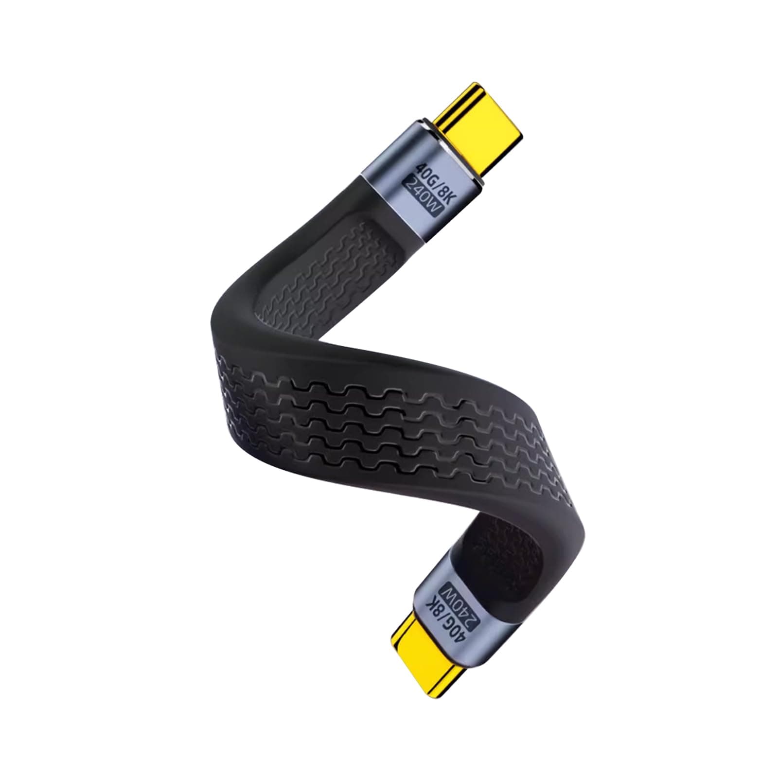 Duttek Short USB C Cable 5Inch Compatible with Thunderbolt 4/3, 40Gbps, 240W, 8K@60HZ USB4 Cable, USB Type C Male to Male Cord for iPhone 15/16 Series, MacBook, External SSD and Type-C Devices