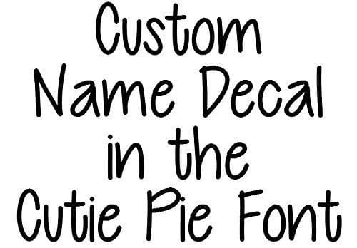 Custom Name Decal - Cutie Pie Font - Select Your Size and Color - Tons of Glitter Color Choices!