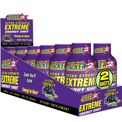 Stacker2 エクストラストレングス エナジーショットグレープ 2オンス 12個パック