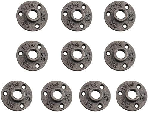 XLYBSST 1/2 Cast Iron Floor Flange,Hellopet 10 Pack Industrial Steel Fixed Base Internal Flanges Pipe Fitting with Threaded Hole for Industrial Pipe, Furniture and DIY Decoration