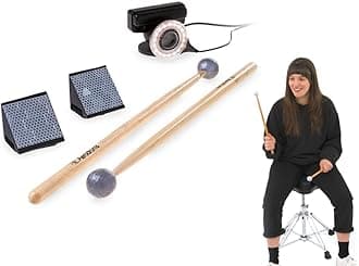 Aerodrums Portable Electronic Drum Set - Air Drum Sticks & Pedals - Practice Drum Accessory more Quiet than Pads - Full Midi Electric Drum Kit that fits a Small Tabletop or Bag - Drummer Gift