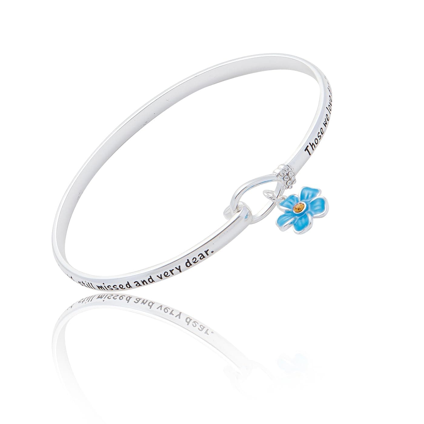 equilibrium Forget Me Not Silver Plated Message Bangle
