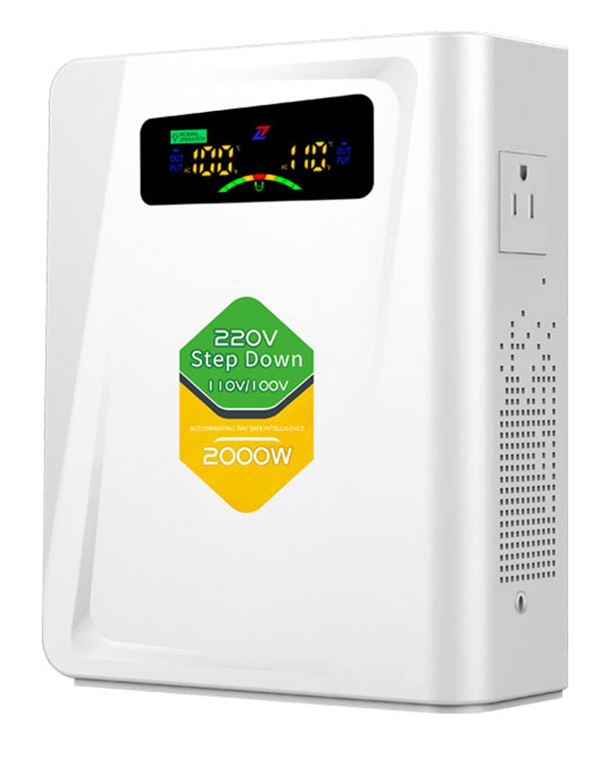 Step Down Transformer 220v to 110v Voltage Converter 2000w No Noise, Ten Protection Functions for Juicer, Toaster, Chocolate Machine and Other European US Appliances