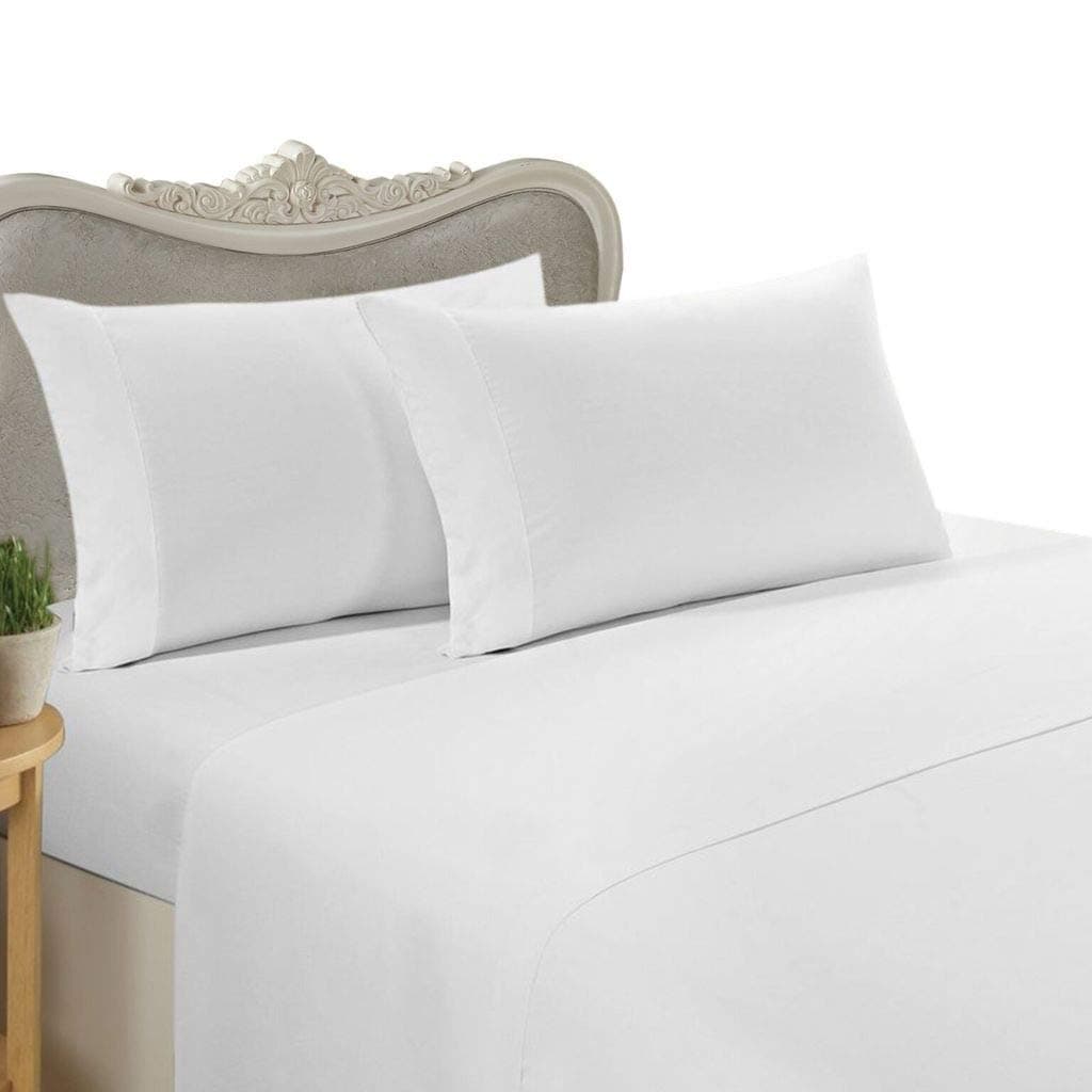 Superior Hotel Luxury 1500 Thread Count 4-Piece Bed Sheet Set Authentic Heavy Egyptian Cotton Fits Mattress 15" To 18'' Inch Deep Pocket, King Size, White Color { Style : Solid }