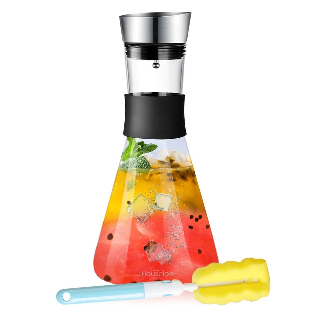 Drinking Water Bottles,Fruit Infuser Water Bottle with Straw 32 oz Outdoor Sport Drinking Bottle with time marker for Kids Adults (Black Glass)