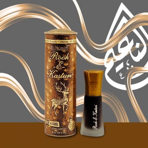 Al Nuaim Rooh-E-Kasturi Attar Roll On Alcohol Free 6ml, Yellow