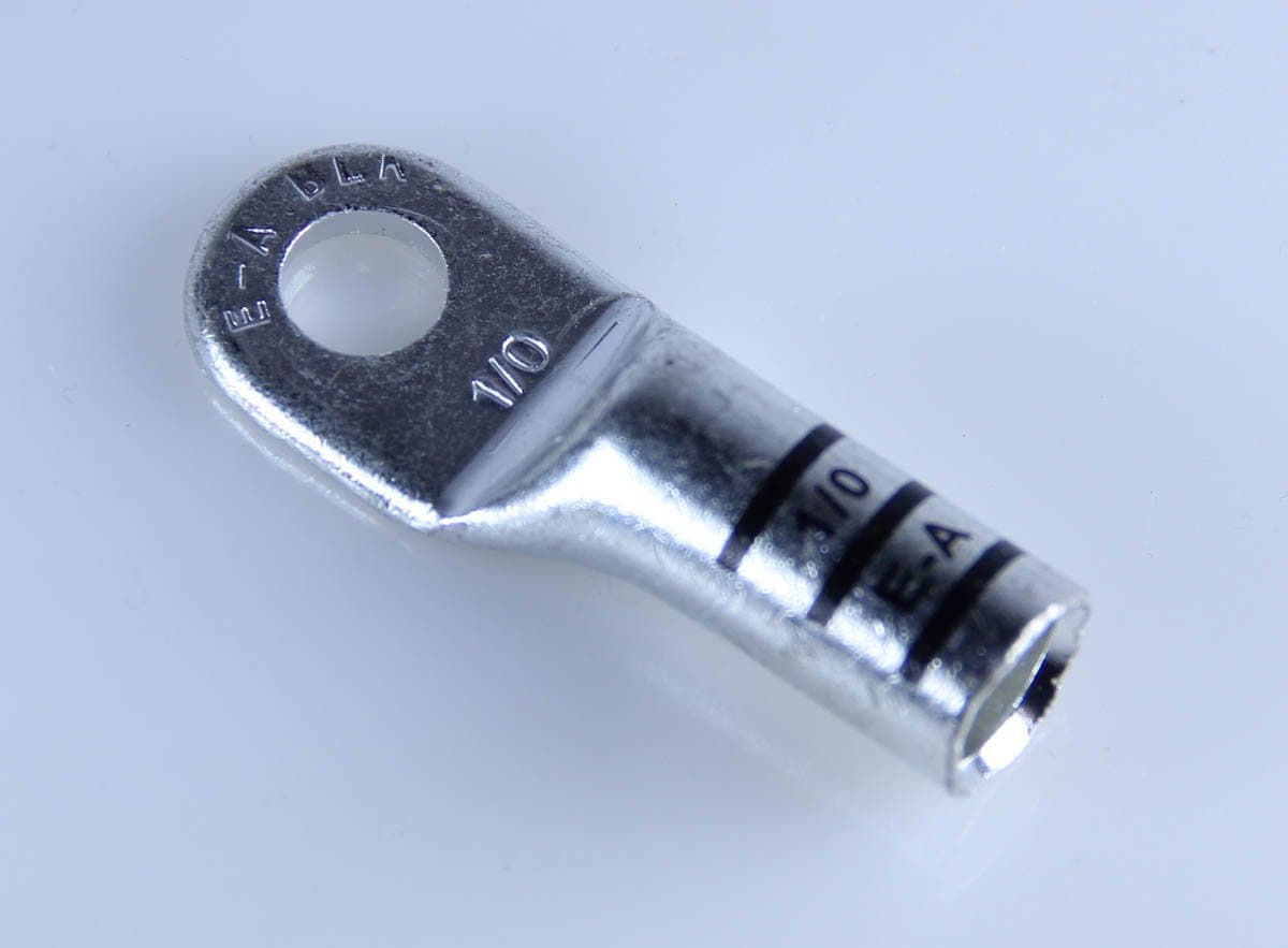 Crimp Supply 1/0 Ga. 3/8" Stud Heavy Duty Corrosion-Resistant Copper Lugs - (Pack of 5)