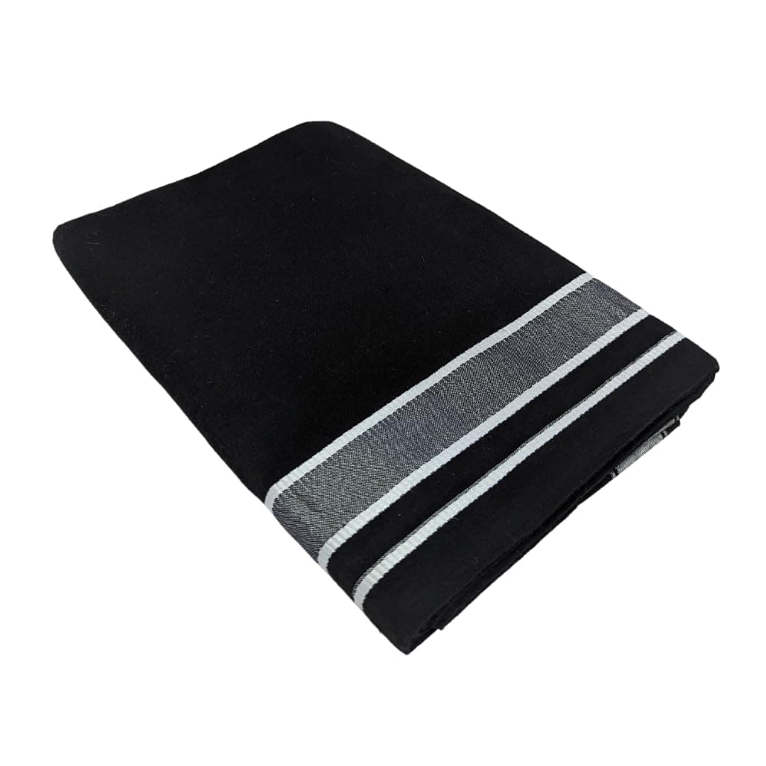 Dhoti for men cotton - Black, Black