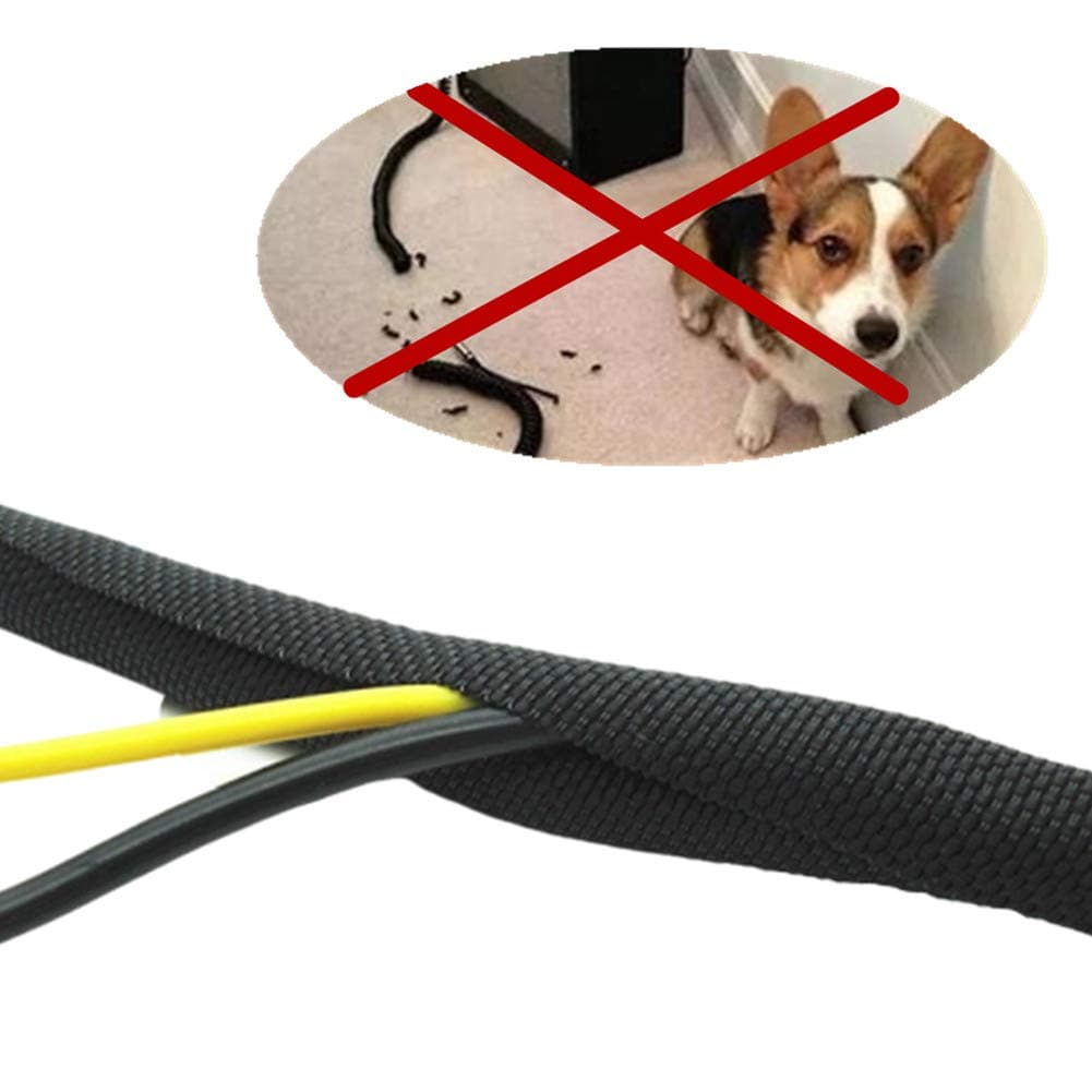 Cord Protector Wire Loom Tubing Cable Sleeve Split Sleeving Protect Wires from Rabbits, Cats and Other Pets (20Ft)