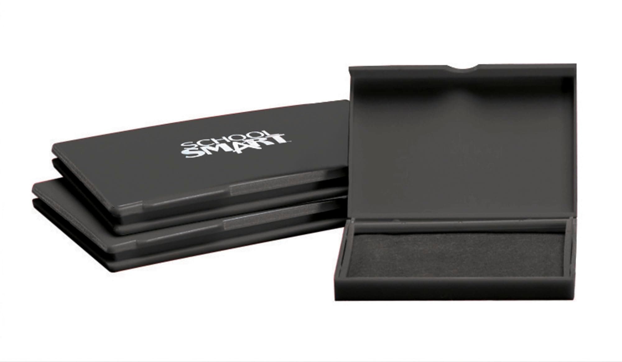 School Smart Pre-Inked Stamp Pad, Size 1, Black