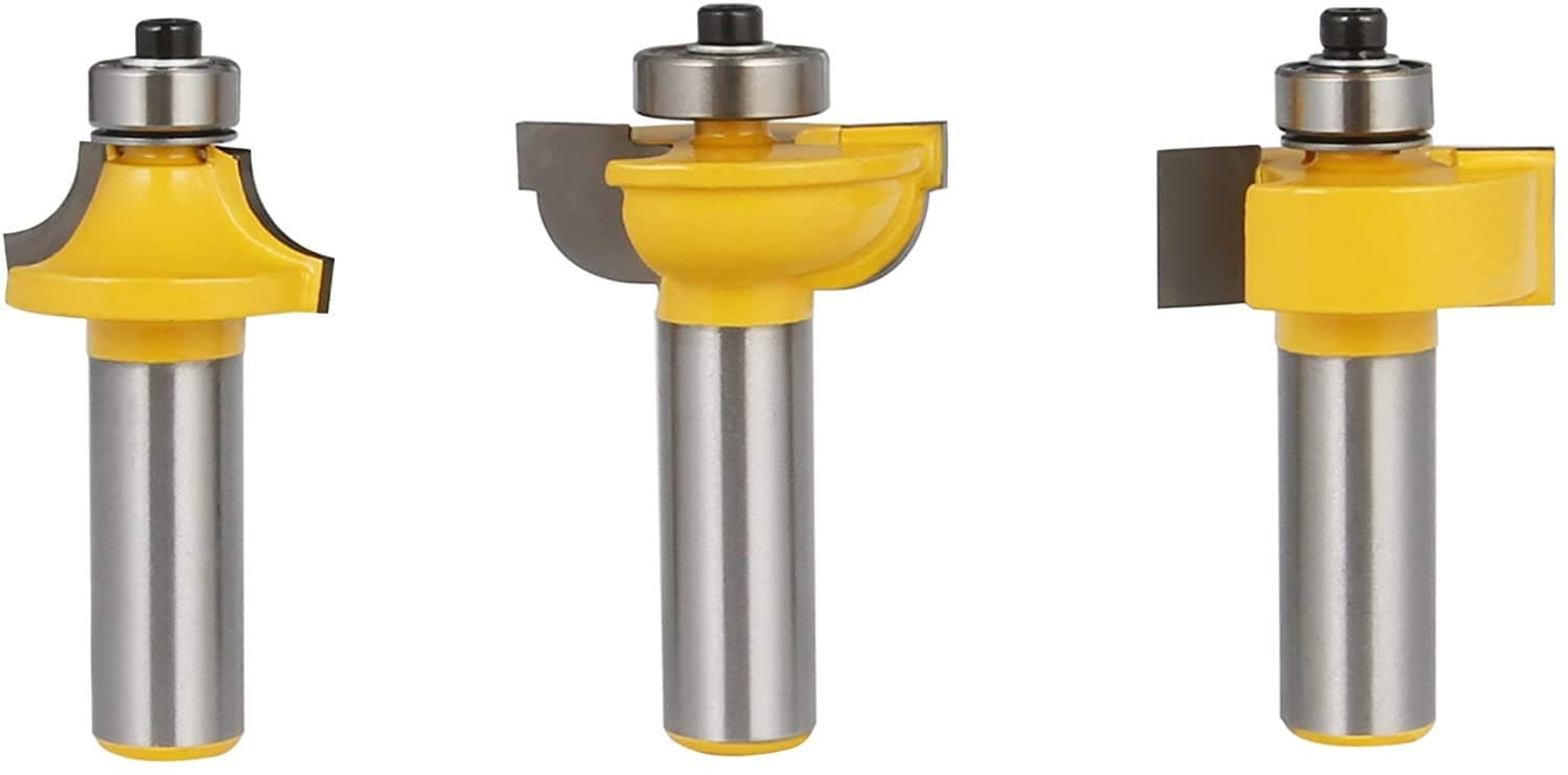 3pcs/lot 1/2" Shank Router Bit Round Over Bead Glass Door Router Bits Set For Woodworking Cutter Tool