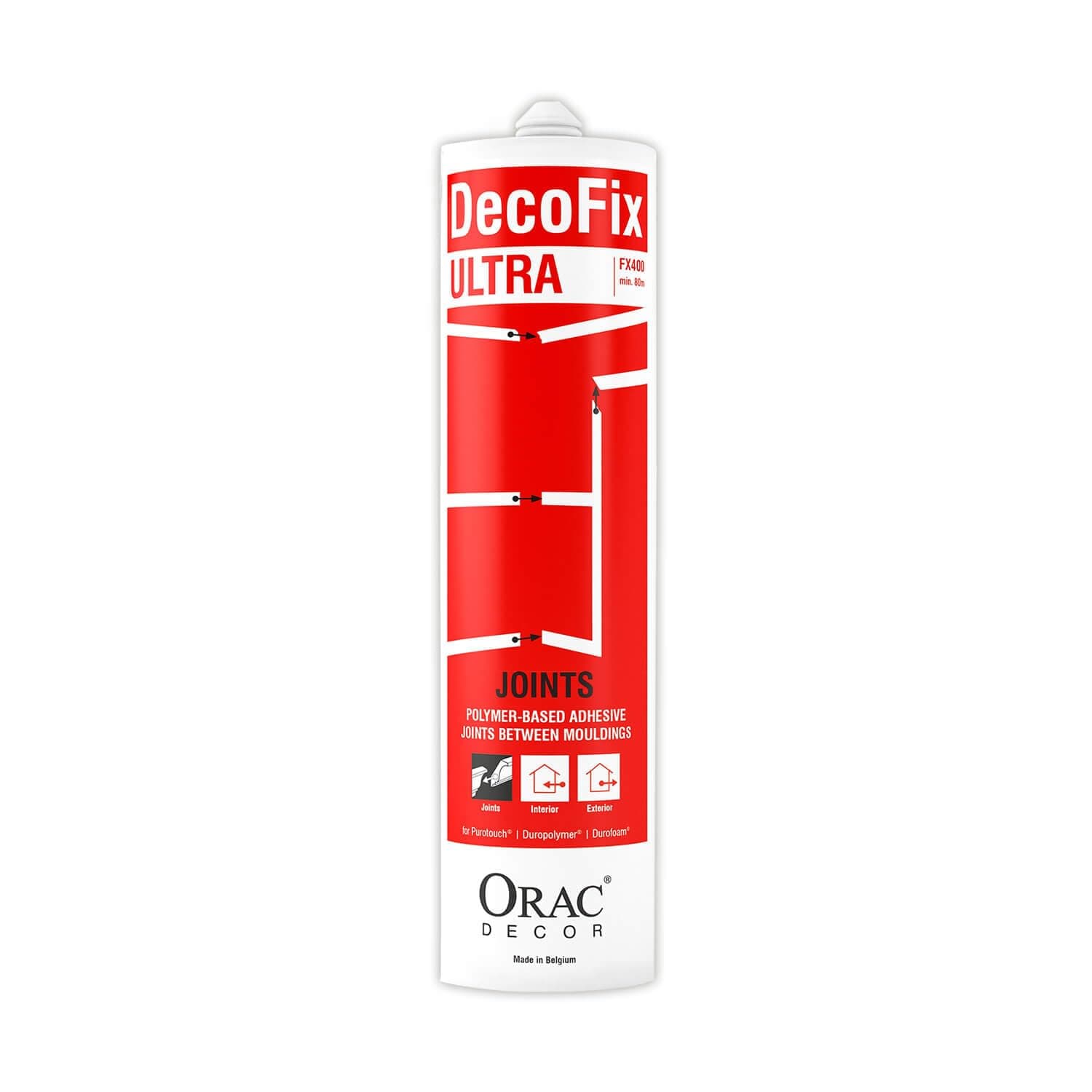 DecoFix Ultra Installation Adhesive 270 ml Polyurethane-Based Glue Orac Decor FX400 Seam Joints Between mouldings