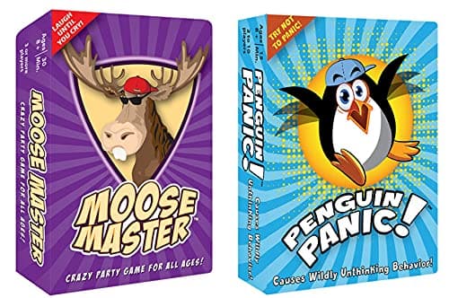 Moose Master and Penguin Panic 2 Pack Bundle - Party Card Games - Have Fun Making Your Friends Laugh - for Fun People Looking for a Hilarious Night in a Box