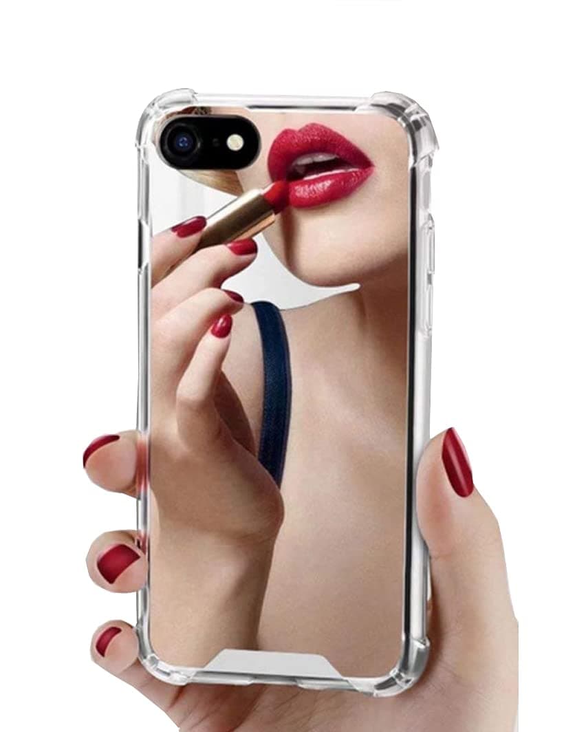 iPhone 7 Plus/iPhone 8 Plus Case for Women Girls, Opretty Luxury Glitter Ultra-Thin Mirror TPU PC Back Protect Case for iPhone7 Plus/iPhone 8 Plus Cover Reflect Girly Cute Case-Silver