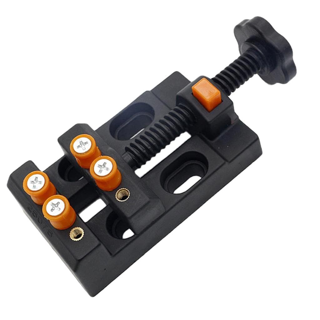THE STYLE SUTRA® Universal Mini Drill Press Walnut Vise Clamp Table Bench Vice Orange Black|Jewellery