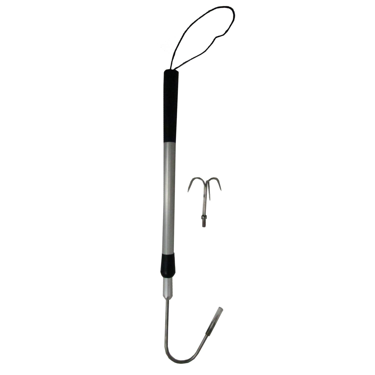 HT Enterprises Deluxe Telescopic 2-in-1 Gaff Hook, Silver