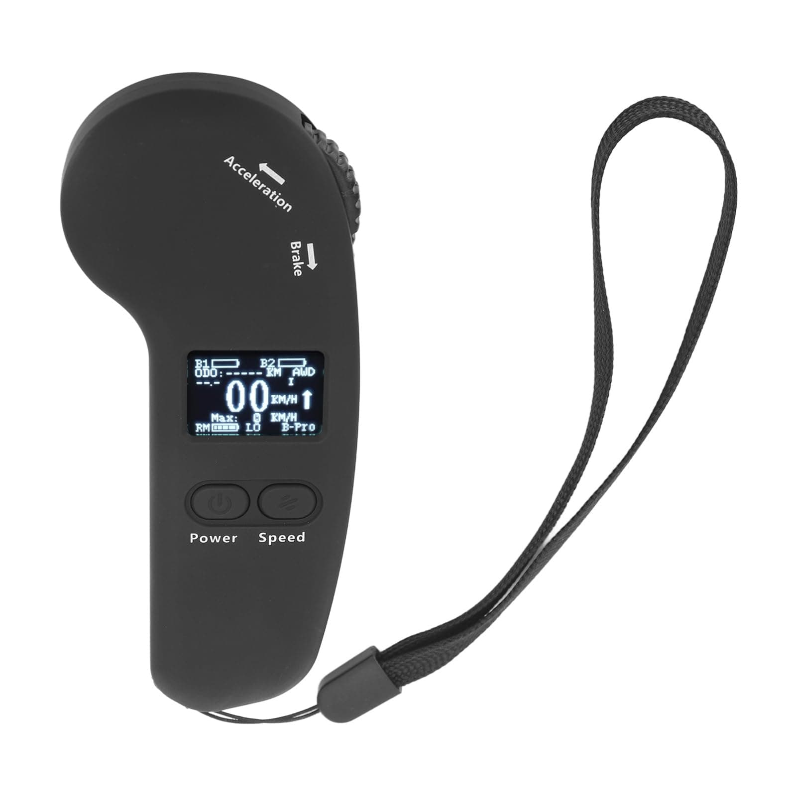 Luocute Electric Skateboard Remote Controller with LED Screen, Universal 2.4Ghz Longboard Electric 4 Wheel Skateboard Remote Control Accessory with 3 Speed Modes, Thumb Throttle