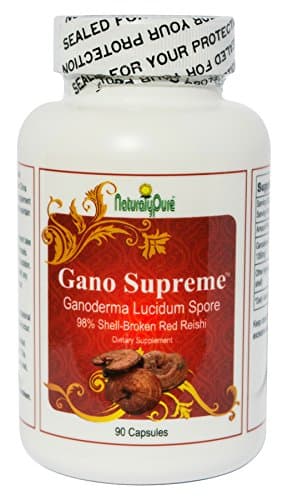 Gano-Supreme - Ganoderma Lucidum Spore (Reishi), Pure 98% Shell Broken Reishi, Absolutely no fillers Added. 90 Vegan Capsules. Processed in The USA.