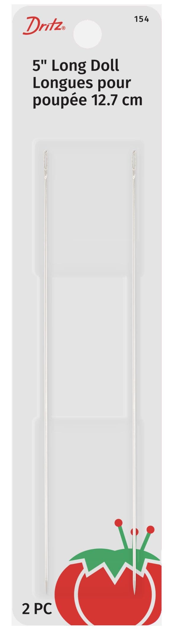 Dritz 154 Doll Hand Needles, Long, 5-Inch (2-Count) Nickel