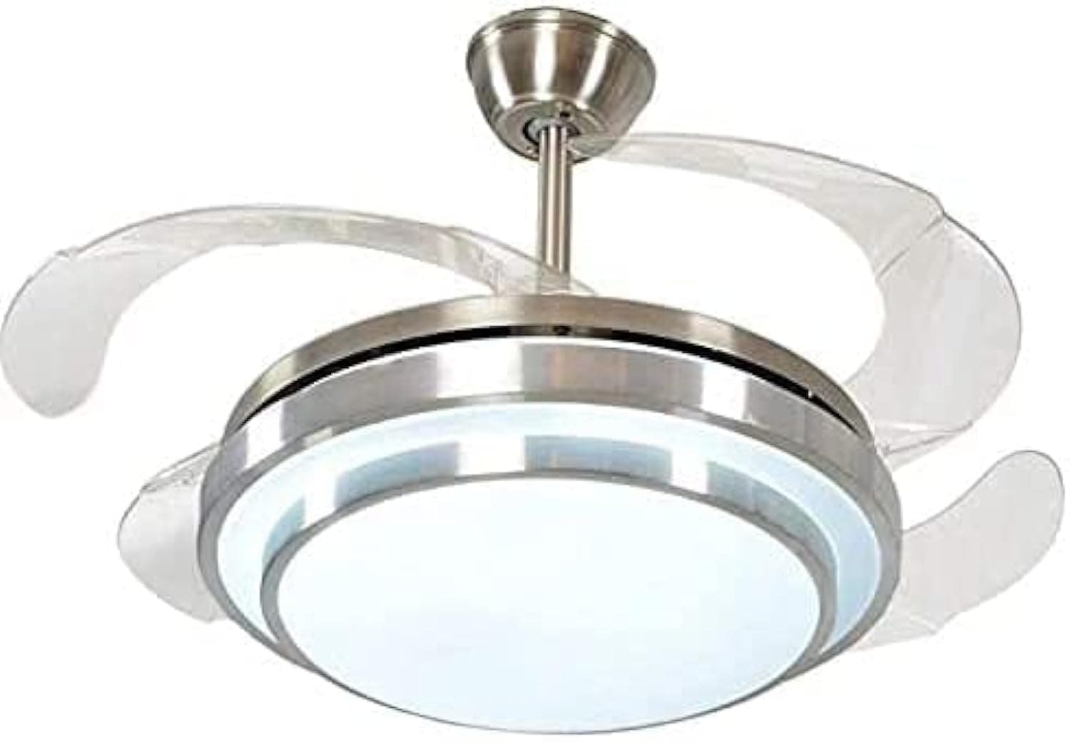 MODI 42 Inch Modern Ceiling Fan with Light and Remote Control - Silver, 3 Speed, LED Light, White, Indoor, Living Room, Bedroom