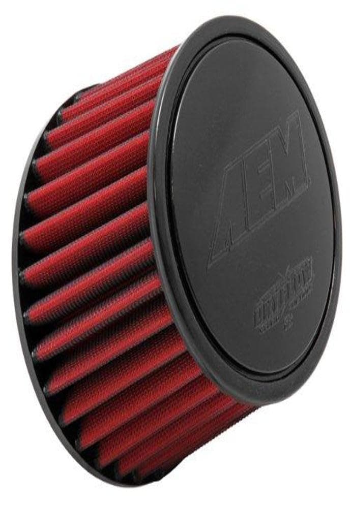 AEM 21-200DK Universal DryFlow Clamp-On Air Filter: Round Tapered; 2.25 in (57 mm) Flange ID; 5.125 in (130 mm) Height; 6 in (152 mm) Base; 5.125 in (130 mm) Top