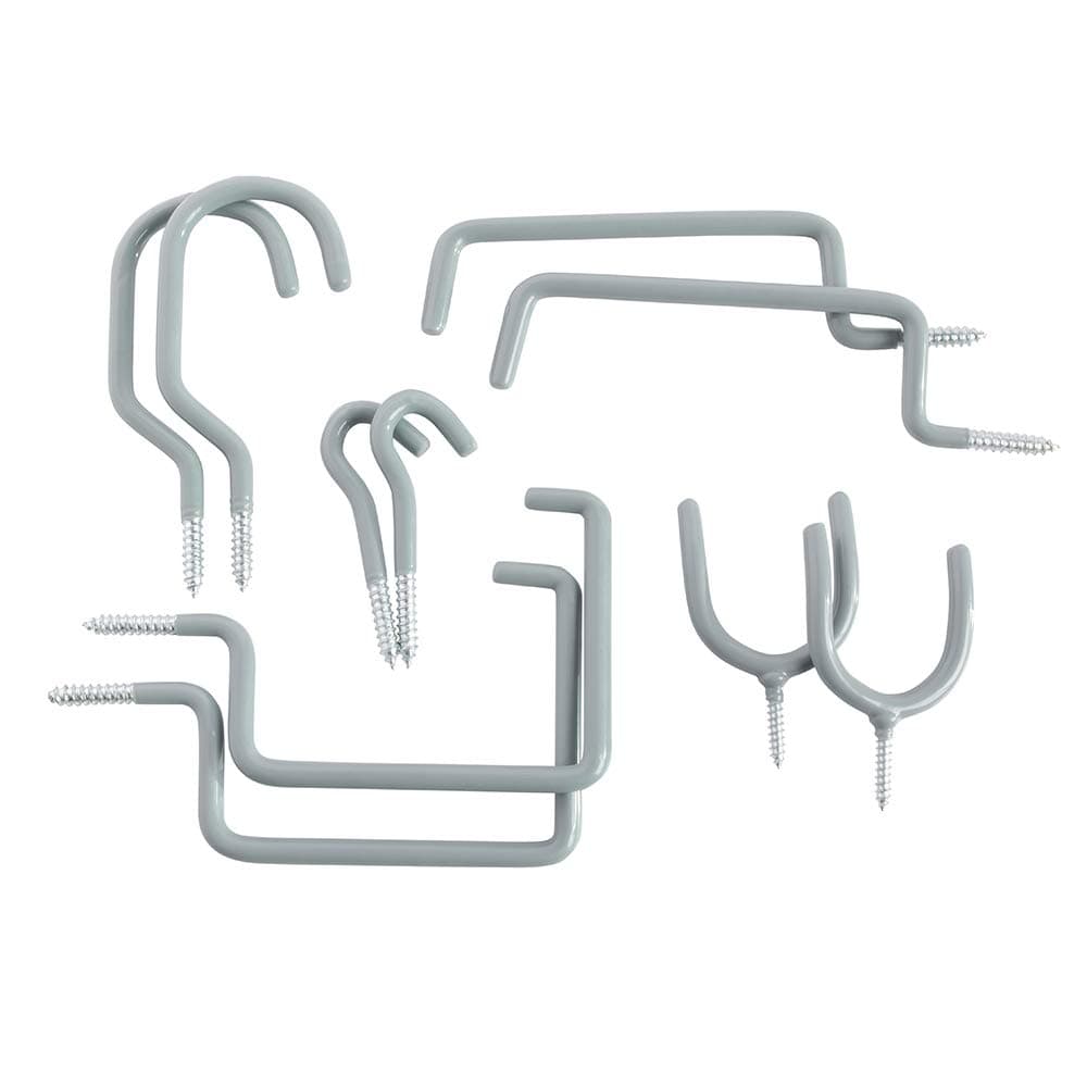 HOME MASTER HARDWARE Garage Storage Hanger Hooks Steel Utility Hook Wall Mount Screw-in Organizer Multi-Tools Bike Hanger Holder Hooks 10 Pack